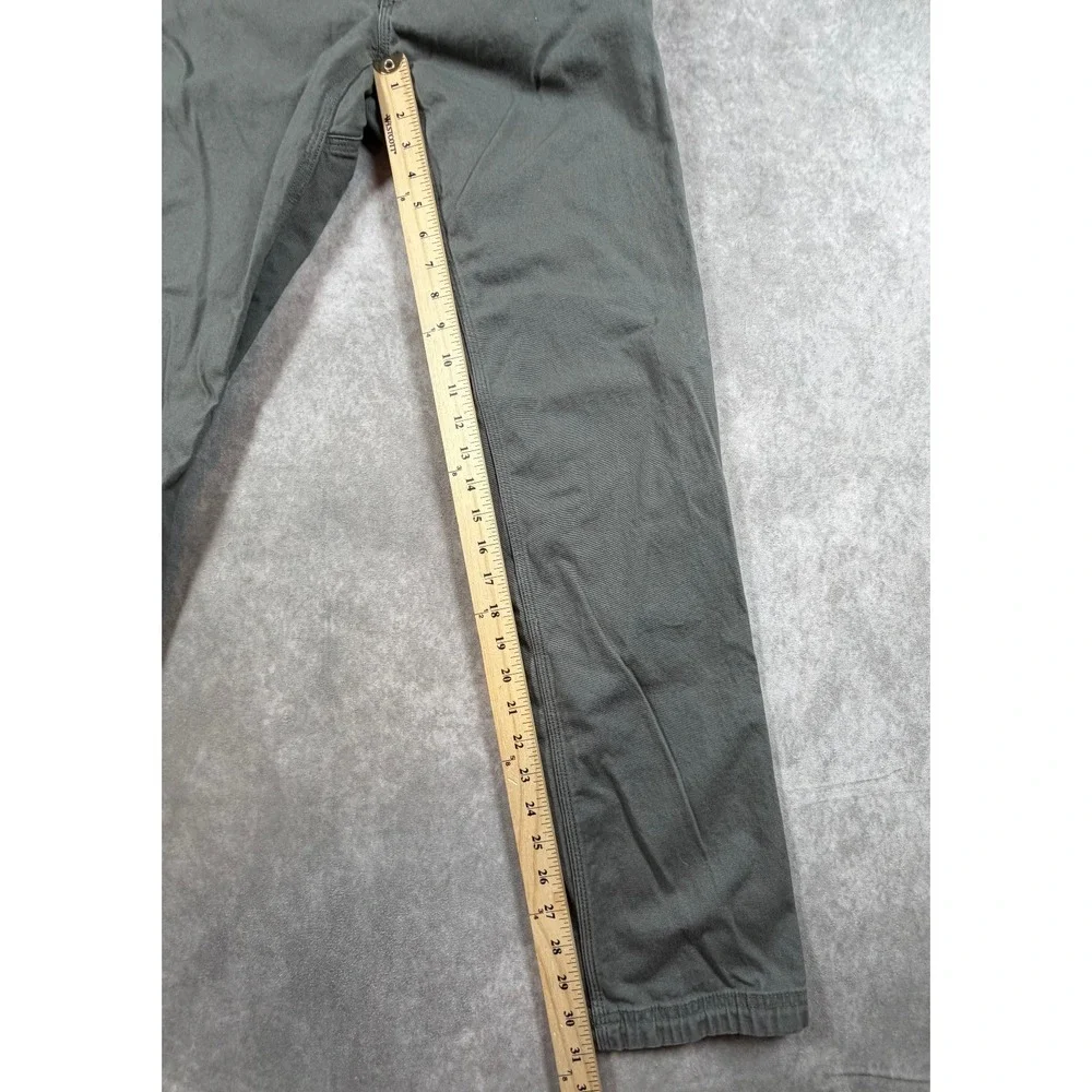 Duluth Trading Flex Fire Hose Mens 30x34 Work Pants Gray Cotton Canvas Slim Fit